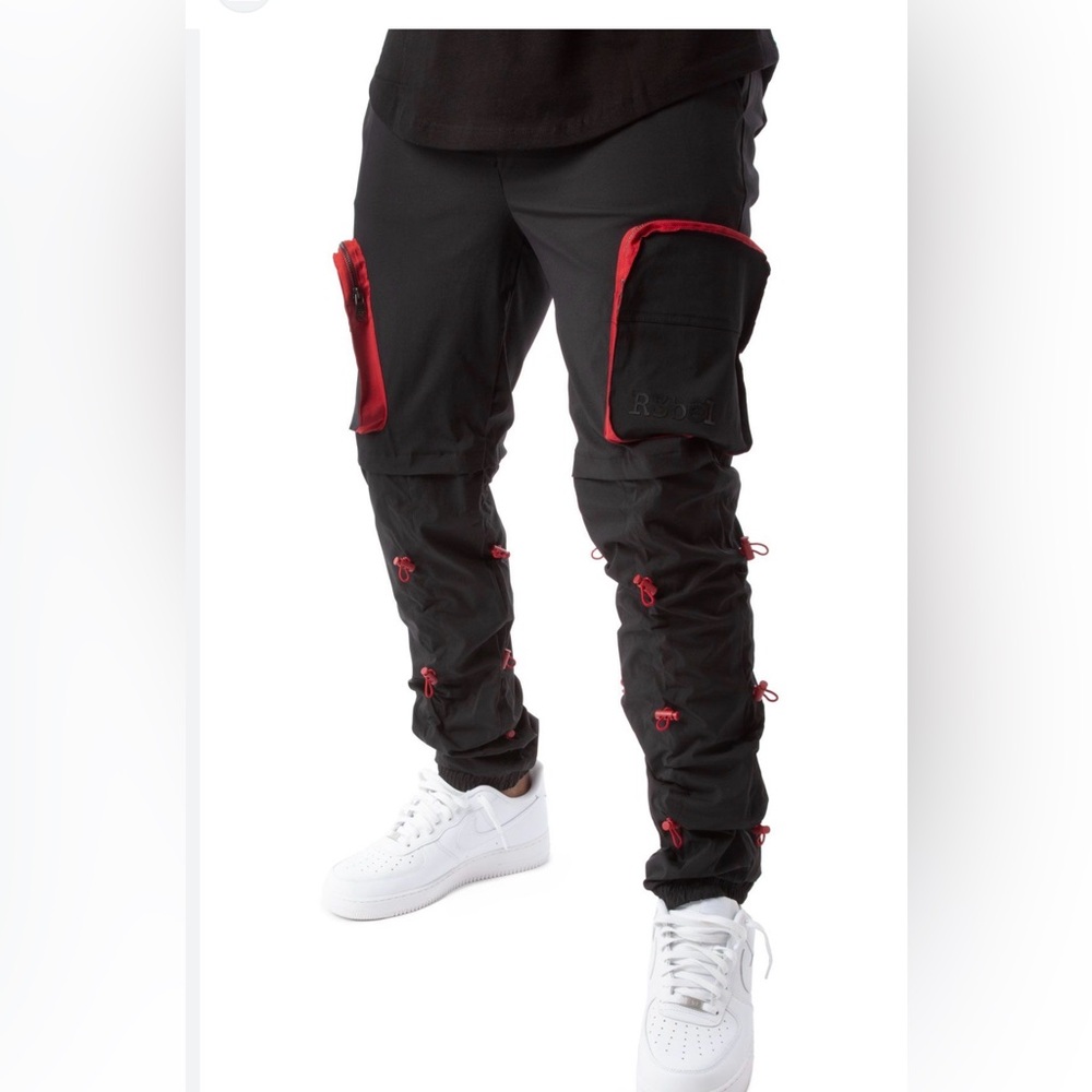 R3bel refuel your passion Ranger Tech Black Cargo Pants. Small